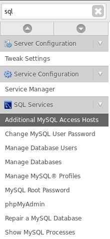 WHM - Remote MySQL List